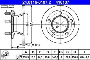ATE 24.0116-0107.2 - Brzdový kotúč -