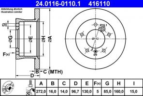 ATE 24.0116-0110.1 - Brzdový kotúč -