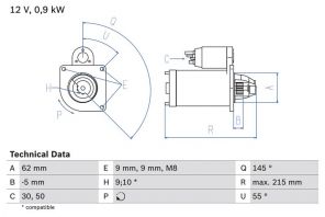 Bosch 0 986 013 850 - Štartér