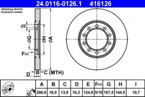 ATE 24.0116-0126.1 - Brzdový kotúč -