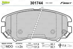 Valeo 301744 - Brzdové platničky -