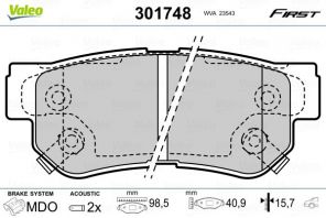 Valeo 301748 - Brzdové platničky -