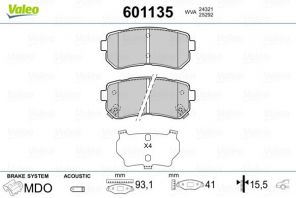 Valeo 601135 - Brzdové platničky -