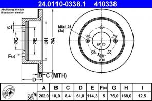 ATE 24.0110-0338.1 - Brzdový kotúč -