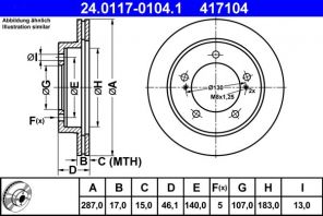 ATE 24.0117-0104.1 - Brzdový kotúč -