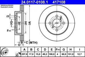 ATE 24.0117-0108.1 - Brzdový kotúč -