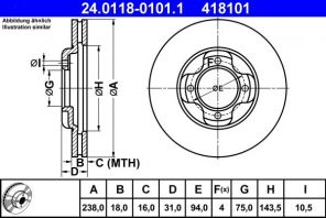 ATE 24.0118-0101.1 - Brzdový kotúč -