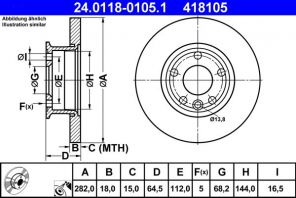 ATE 24.0118-0105.1 - Brzdový kotúč -