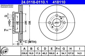 ATE 24.0118-0110.1 - Brzdový kotúč -