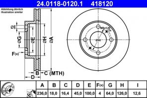 ATE 24.0118-0120.1 - Brzdový kotúč -