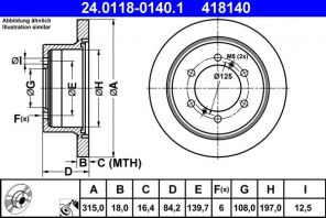 ATE 24.0118-0140.1 - Brzdový kotúč -