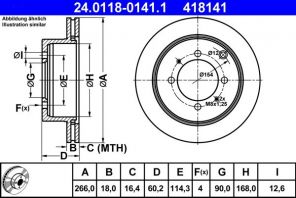 ATE 24.0118-0141.1 - Brzdový kotúč -