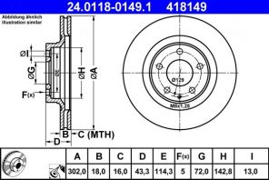 ATE 24.0118-0149.1 - Brzdový kotúč -