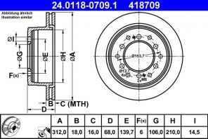 ATE 24.0118-0709.1 - Brzdový kotúč -