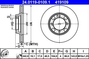 ATE 24.0119-0109.1 - Brzdový kotúč -