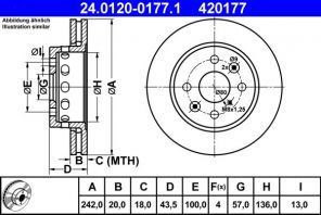 ATE 24.0120-0177.1 - Brzdový kotúč -