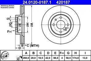 ATE 24.0120-0187.1 - Brzdový kotúč -