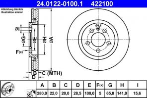ATE 24.0122-0100.1 - Brzdový kotúč -