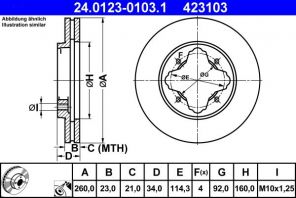 ATE 24.0123-0103.1 - Brzdový kotúč -
