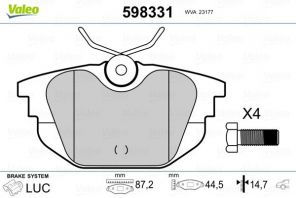 Valeo 598331 - Brzdové platničky -