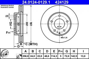 ATE 24.0124-0129.1 - Brzdový kotúč -