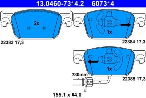 ATE 13.0460-7314.2 - Brzdové platničky -