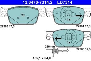 ATE 13.0470-7314.2 - Brzdové platničky -