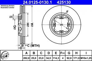 ATE 24.0125-0130.1 - Brzdový kotúč -