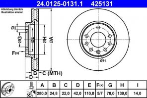 ATE 24.0125-0131.1 - Brzdový kotúč -