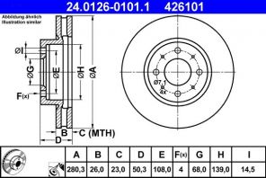 ATE 24.0126-0101.1 - Brzdový kotúč -