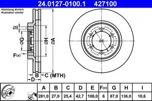 ATE 24.0127-0100.1 - Brzdový kotúč -