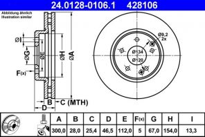 ATE 24.0128-0106.1 - Brzdový kotúč -