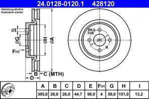ATE 24.0128-0120.1 - Brzdový kotúč -