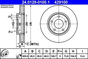 ATE 24.0129-0100.1 - Brzdový kotúč -