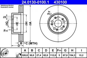 ATE 24.0130-0100.1 - Brzdový kotúč -