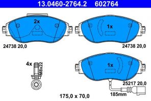 ATE 13.0460-2764.2 - Brzdové platničky -