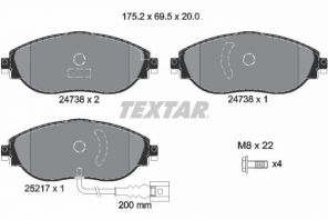 Textar 2473801 - Brzdové platničky -