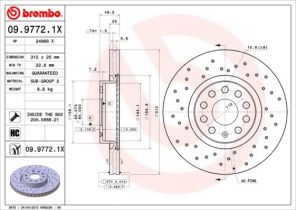 Brembo 09.9772.1X - Brzdový kotúč