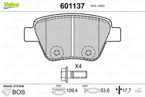 Valeo 601137 - Brzdové platničky -