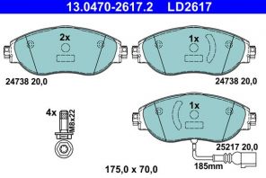 ATE 13.0470-2617.2 - Brzdové platničky -
