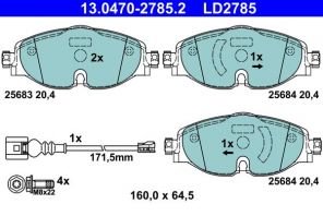 ATE 13.0470-2785.2 - Brzdové platničky -