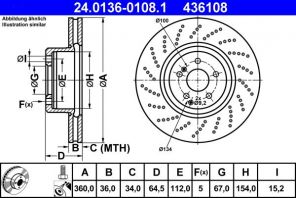 ATE 24.0136-0108.1 - Brzdový kotúč -