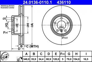 ATE 24.0136-0110.1 - Brzdový kotúč -