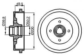Bosch 0 986 477 041 - Brzdový bubon -