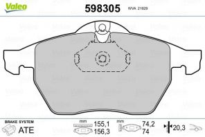 Valeo 598305 - Brzdové platničky -