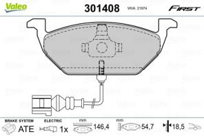 Valeo 301408 - Brzdové platničky -