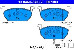 ATE 13.0460-7303.2 - Brzdové platničky -