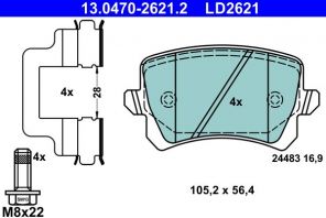 ATE 13.0470-2621.2 - Brzdové platničky -