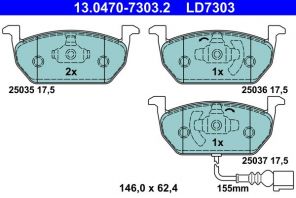 ATE 13.0470-7303.2 - Brzdové platničky -