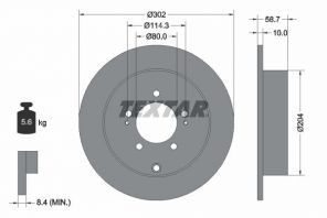 Textar 92167003 - Brzdový kotúč -